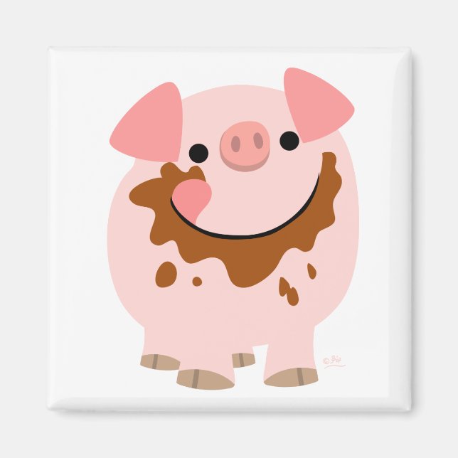 Cartoon Chocolate Pig magnet (Front)
