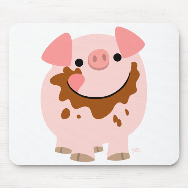 Cartoon Chocolate Pig mousepad (Front)