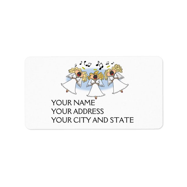 Cartoon Choir of Angels Return Address Labels (Front)