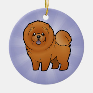 Cartoon Chow Chow Ceramic Tree Decoration