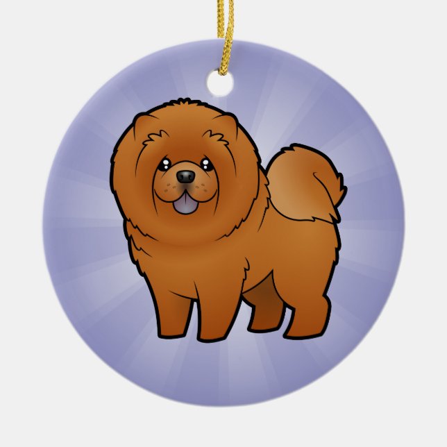 Cartoon Chow Chow Ceramic Tree Decoration (Front)