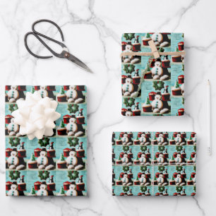 Cartoon Christmas Cookies Wrapping Paper Sheet