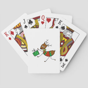 Cartoon Christmas Deer Playing Cards