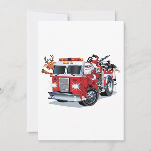 Cartoon Christmas firetruck (Front)