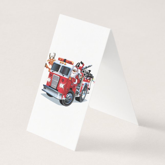 Cartoon Christmas firetruck (Back)