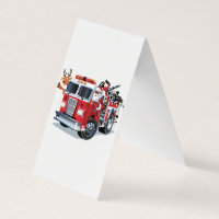 Cartoon Christmas firetruck