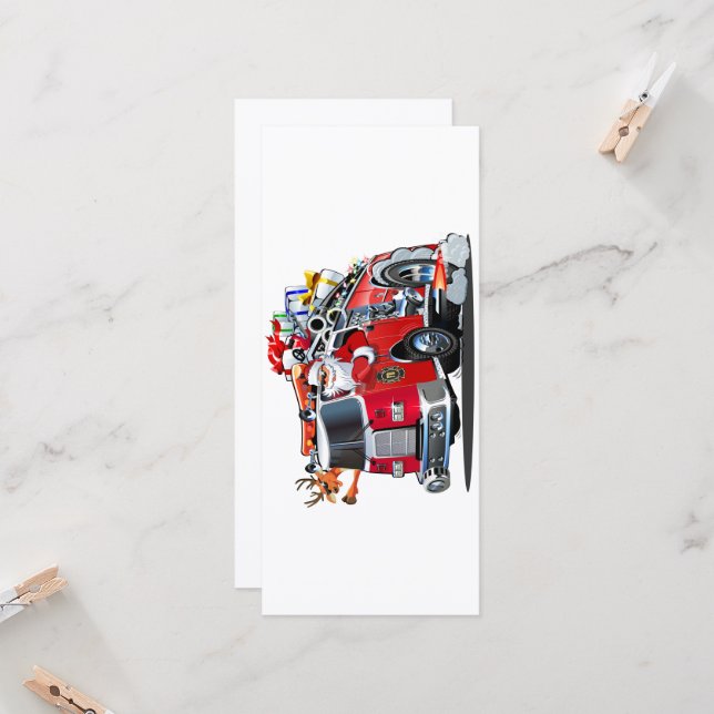 Cartoon Christmas firetruck (Front/Back In Situ)