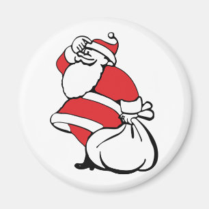 Cartoon Christmas Jolly Santa Claus, Sack of Toys Magnet