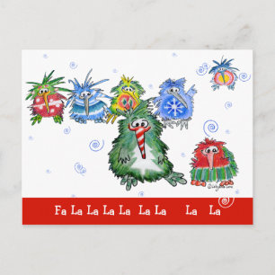 Cartoon Christmas Kiwi Birds Funny Postcard