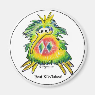 Cartoon Christmas Kiwi Magnet