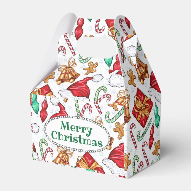 Cartoon Christmas Pattern Favour Box (Front Side)