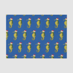 Cartoon Christmas Seahorse Tissue Paper