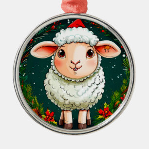 Cartoon christmas Sheep Metal Tree Decoration