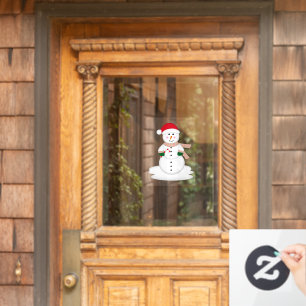Cartoon Christmas Snowman Window Cling