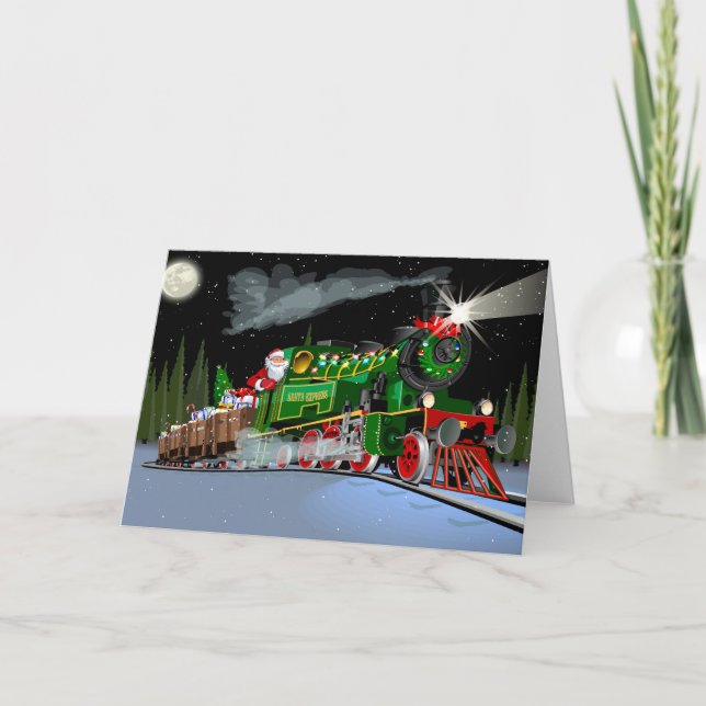 Cartoon Christmas train Postcard (Front)
