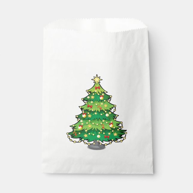 Cartoon Christmas Tree Favour Bags (Front)