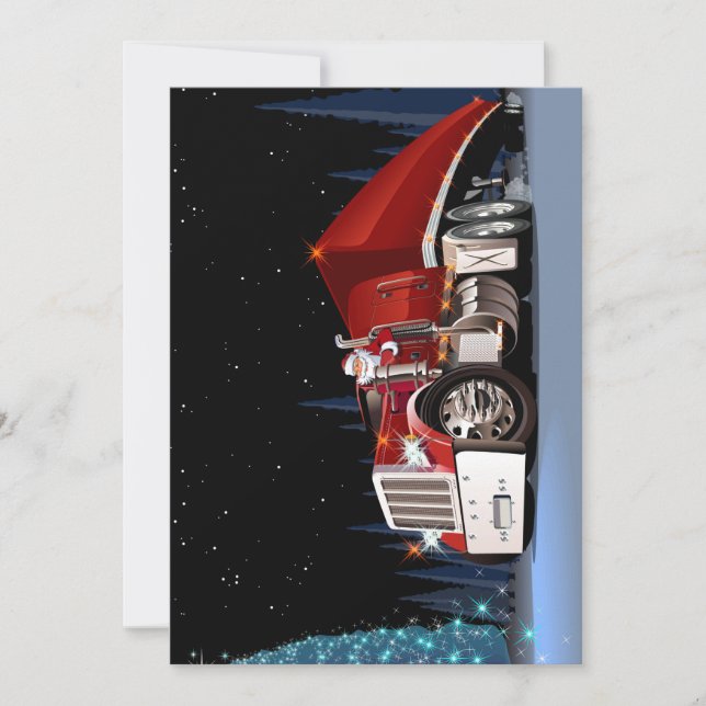 Cartoon Christmas truck Holiday Card (Front)