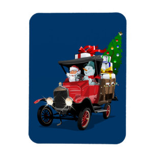 Cartoon Christmas truck Magnet