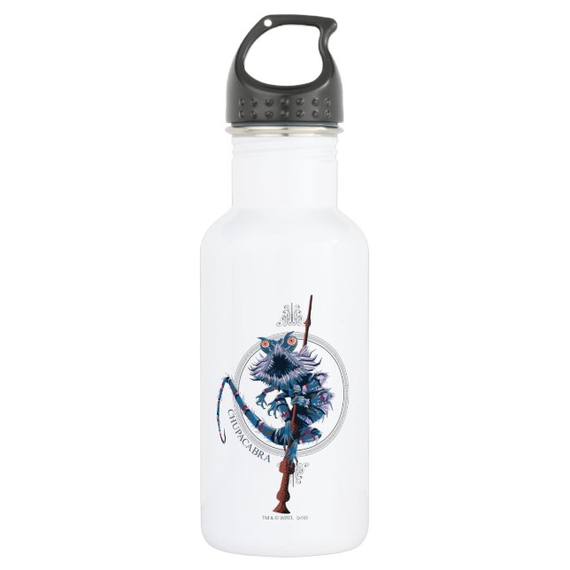 Cartoon Chupacabra & Elder Wand 532 Ml Water Bottle (Front)