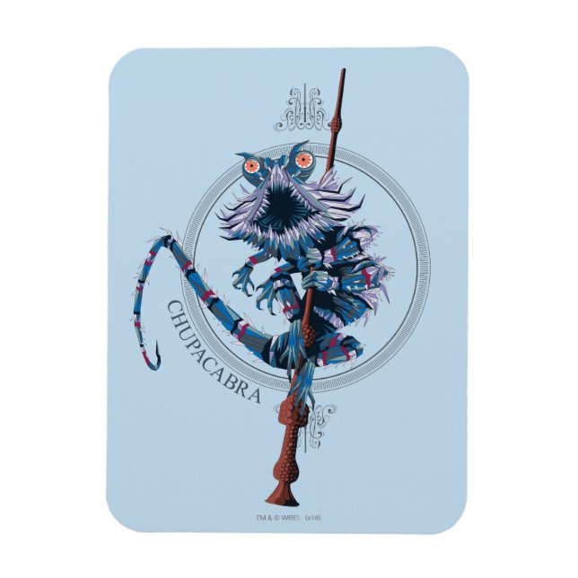 Cartoon Chupacabra & Elder Wand Magnet (Vertical)