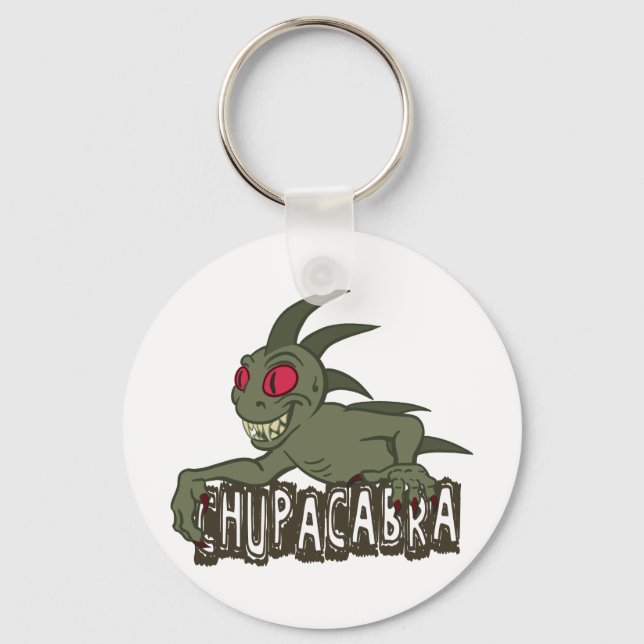 Cartoon Chupacabra Key Ring (Front)