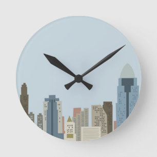 Cartoon Cincinnati Round Clock
