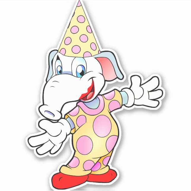 Cartoon Circus Elephant clown Art (Front)