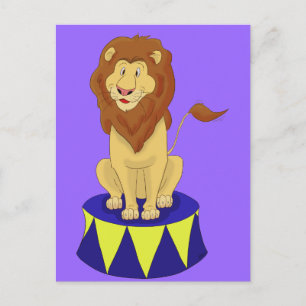 Cartoon Circus Lion Postcard