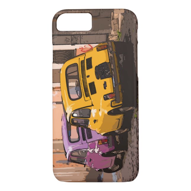 Cartoon Classic italian Fiat 500 cars Rome Italy Case-Mate iPhone Case (Back)