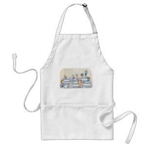 Cartoon Classroom Chaos With Wild Students Standard Apron
