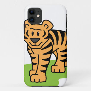 Cartoon Clip Art Bengal Tiger Big Cat with Stripes iPhone 11 Case