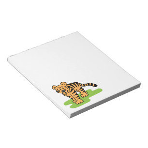 Cartoon Clip Art Bengal Tiger Big Cat with Stripes Notepad