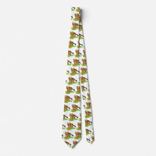 Cartoon Clip Art Bengal Tiger Big Cat with Stripes Tie