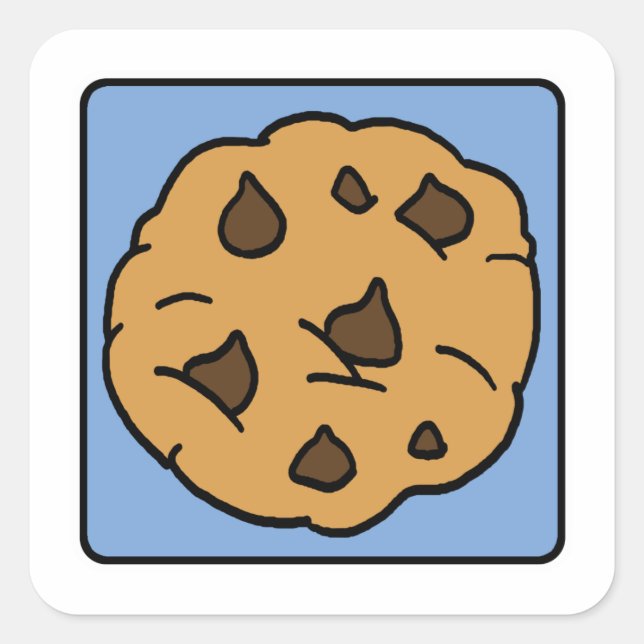 Cartoon Clip Art Chocolate Chip Cookie Dessert Square Sticker (Front)