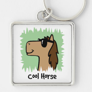 Cartoon Clip Art Cool Horse Wearing Sunglasses Key Ring