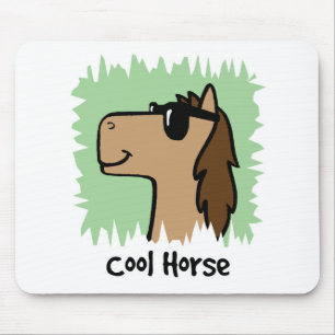 Cartoon Clip Art Cool Horse Wearing Sunglasses Mouse Mat