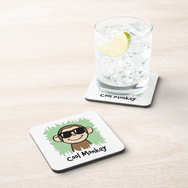 Cartoon Clip Art Cool Monkey with Sunglasses Coaster (Right Side)