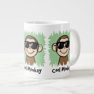 Cartoon Clip Art Cool Monkey with Sunglasses Large Coffee Mug