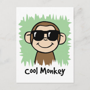 Cartoon Clip Art Cool Monkey with Sunglasses Postcard
