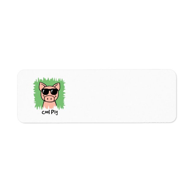 Cartoon Clip Art Cool Pig with Sunglasses (Front)