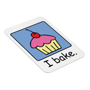 Cartoon Clip Art Cupcake Dessert Pink Frosting Magnet