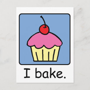 Cartoon Clip Art Cupcake Dessert Pink Frosting Postcard