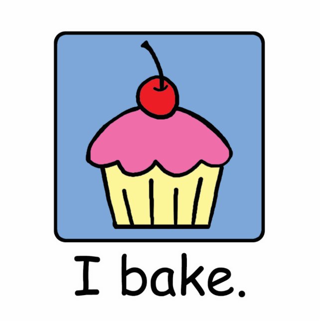 Cartoon Clip Art Cupcake Dessert Pink Frosting Standing Photo Sculpture (Front)