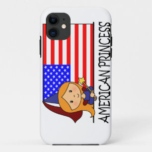 Cartoon Clip Art Cute American Princess Flag iPhone 11 Case