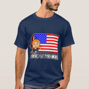 Cartoon Clip Art Cute American Princess Flag T-Shirt
