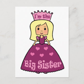 Cartoon Clip Art Cute Big Sister Princess Hearts Postcard