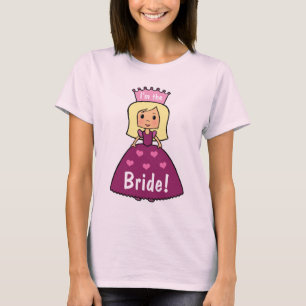 Cartoon Clip Art Cute I'm the Bride Princess T-Shirt