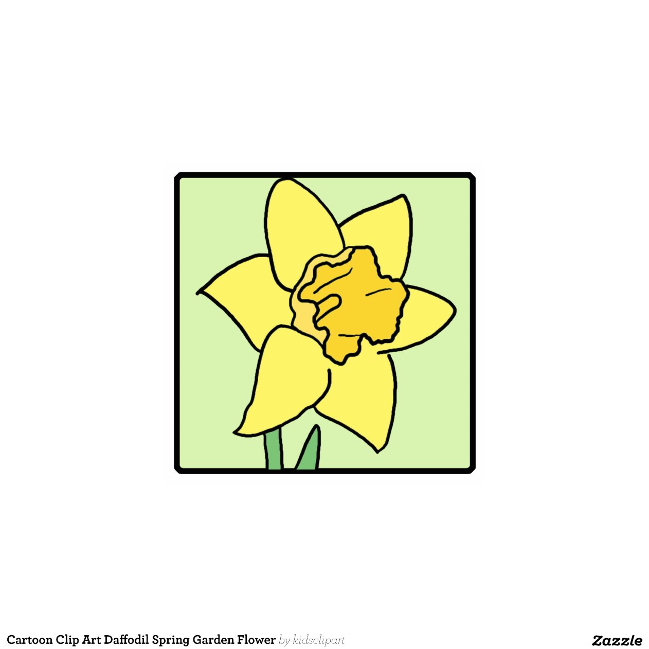 Cartoon Clip Art Daffodil Spring Garden Flower Photo Cutouts | Zazzle