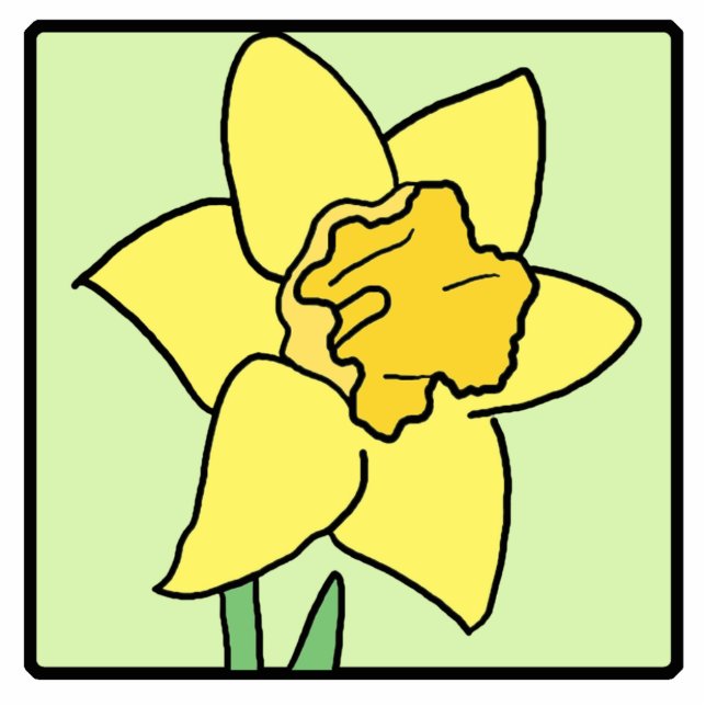 Cartoon Clip Art Daffodil Spring Garden Flower Standing Photo Sculpture (Front)
