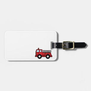 Cartoon Clip Art Firetruck Emergency Vehicle Truck Luggage Tag